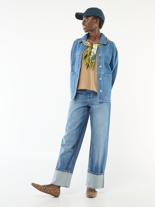 Veste en jean à poches plaquées - Kiabi