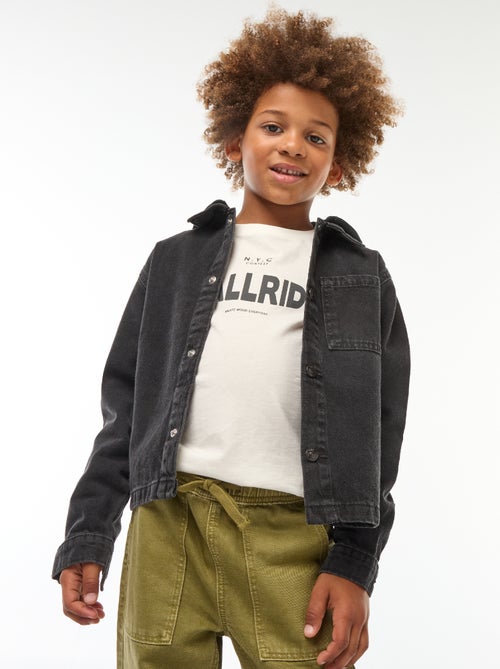 Veste en jean avec capuche - Kiabi