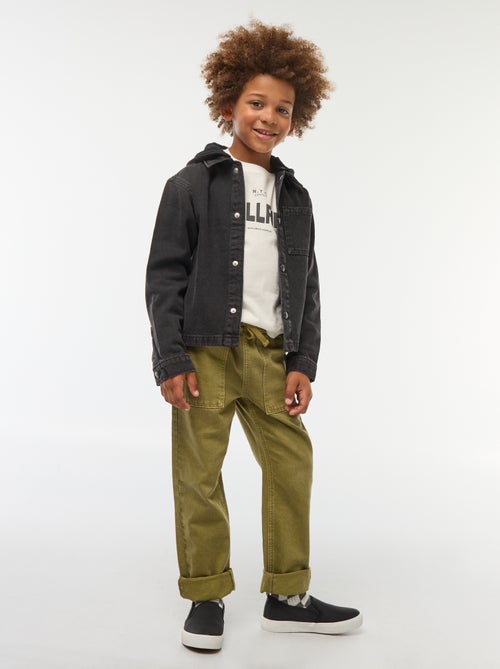 Veste en jean avec capuche - Kiabi