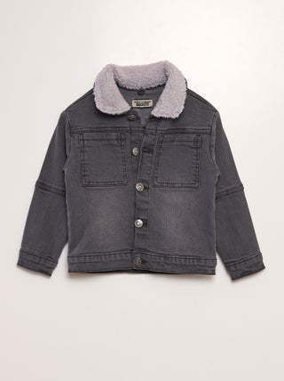 Veste en jean avec col en sherpa