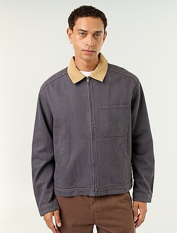 Veste en jean avec col en velours côtelé