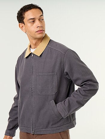 Veste en jean avec col en velours côtelé