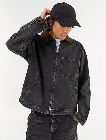 Veste en jean avec col en velours côtelé