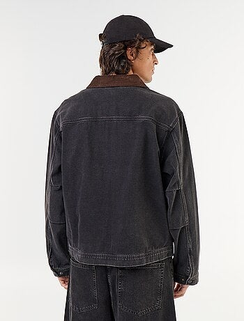 Veste en jean avec col en velours côtelé
