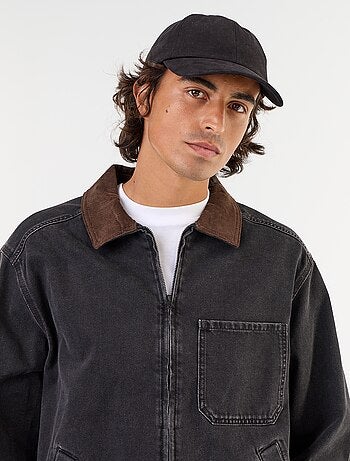 Veste en jean avec col en velours côtelé