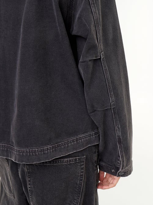Veste en jean avec col en velours côtelé - Kiabi