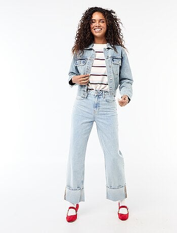 Veste en jean avec poches à rabat