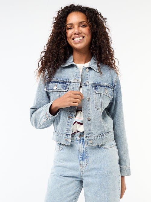 Veste en jean avec poches à rabat - Kiabi