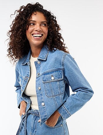 Veste en jean avec poches à rabat