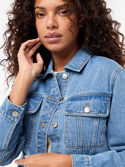 Veste en jean avec poches à rabat - Kiabi