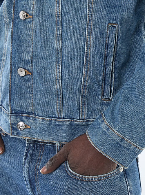 Veste en jean avec poches poitrine - Kiabi