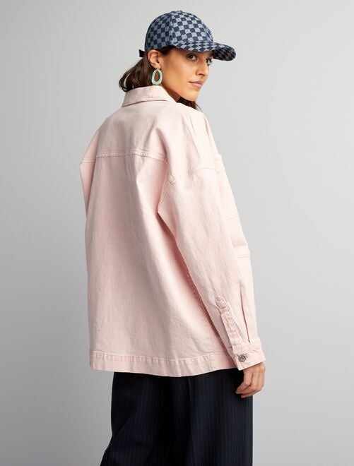 Veste en best sale jean rose fushia