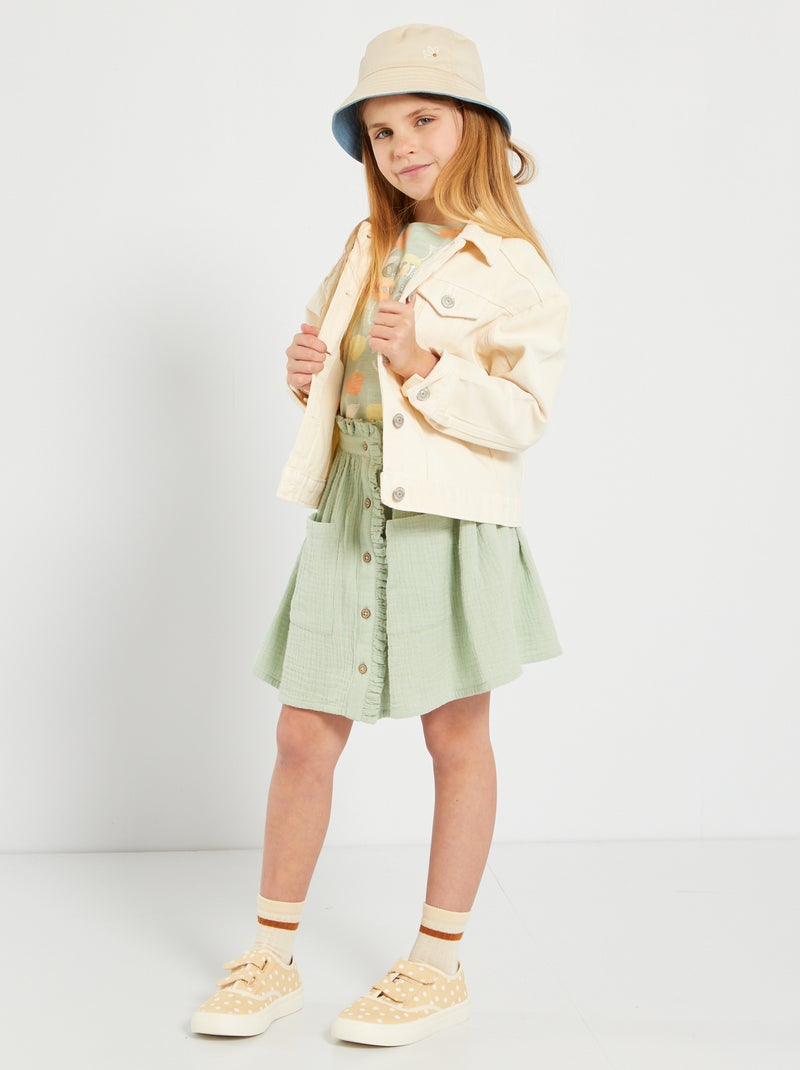 Veste en jean blanc cassé - Kiabi