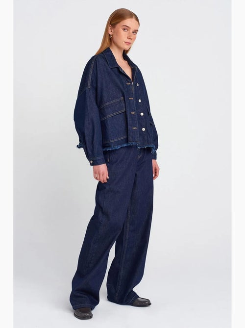 Veste en jean boutonnée ample dilvin - Kiabi