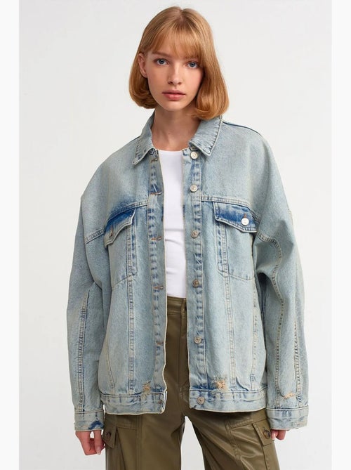Veste en jean boutonnée dilvin - Kiabi