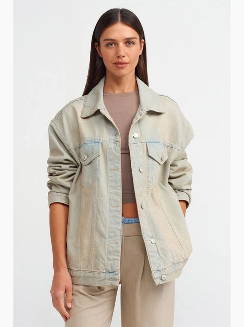 Veste en jean boutonnée dilvin - Kiabi