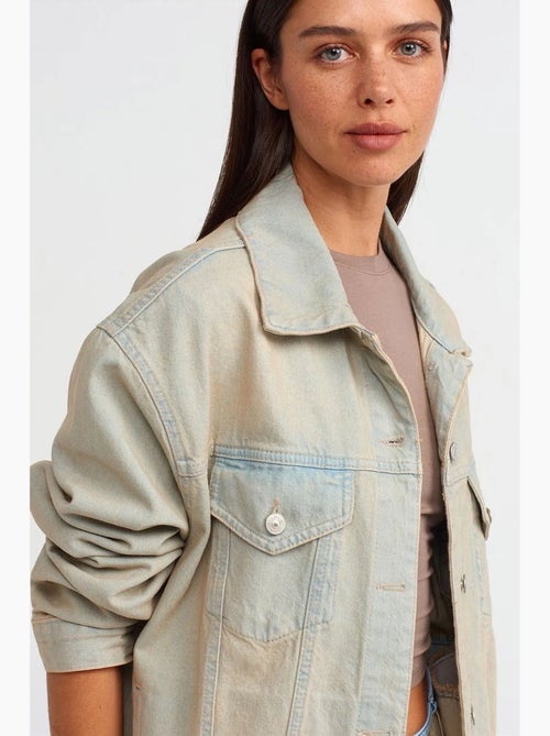 Veste en jean boutonnée dilvin - Kiabi