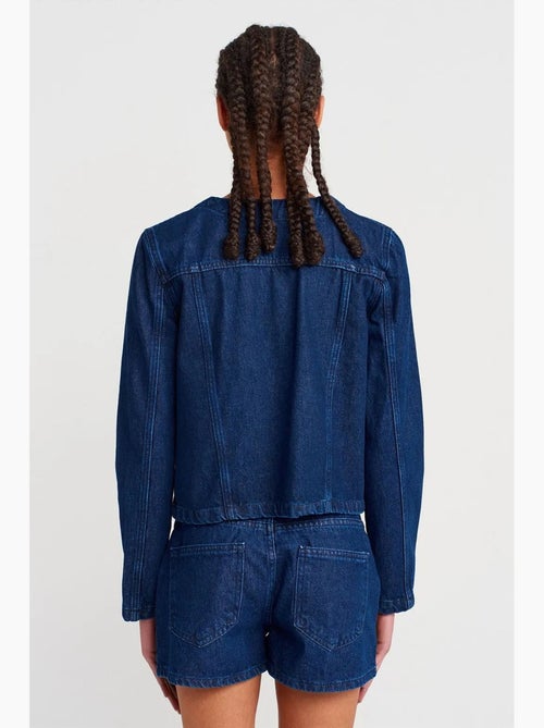 Veste en jean boutonnée en coton dilvin - Kiabi