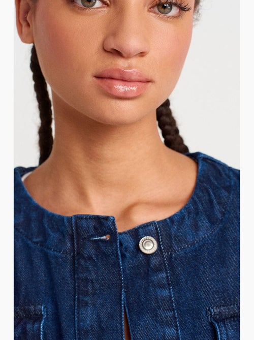 Veste en jean boutonnée en coton dilvin - Kiabi