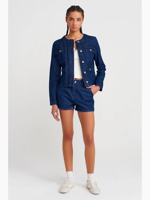Veste en jean boutonnée en coton dilvin - Kiabi