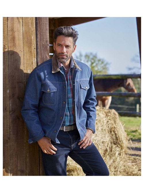 Veste en Jean Matelassée Western - ATLAS FOR MEN - Kiabi Veste en Jean Matelassée Western - ATLAS FOR MEN - Kiabi