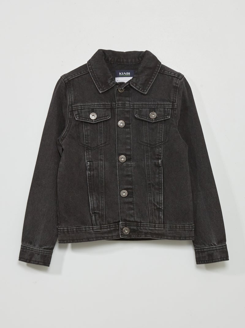 Veste en jean Noir gris - Kiabi