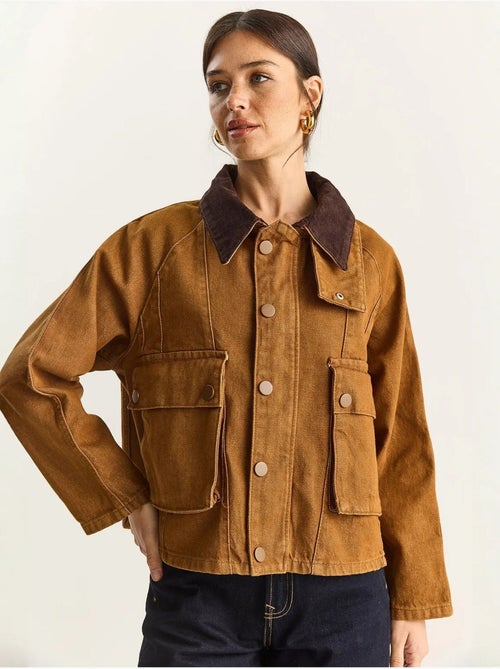 Veste en jean oversize avec fermeture à boutons et poches lucci - Kiabi Veste en jean oversize avec fermeture à boutons et poches lucci - Kiabi