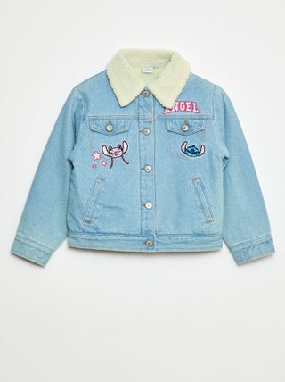Veste en jean 'Stitch' avec col effet moutonné