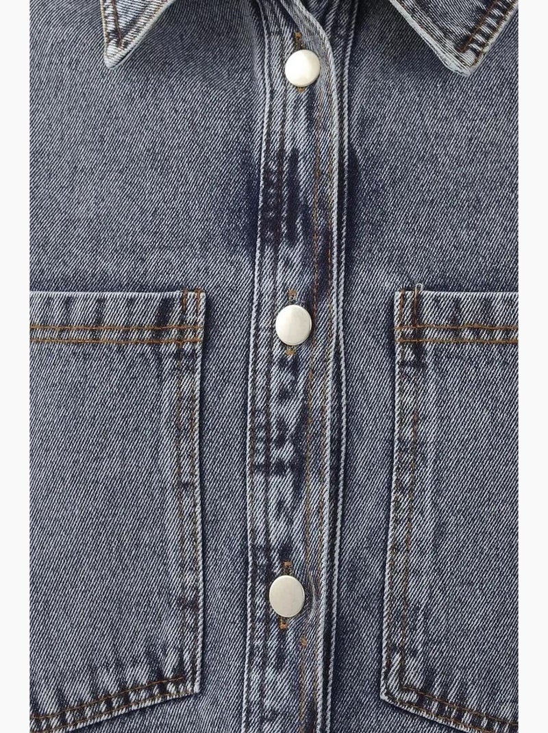 Veste en jean surdimensionnée à double poche bdart Bleu clair - Kiabi