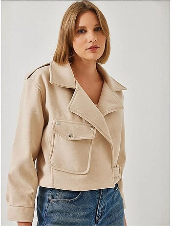 Veste en laine à poche unique lucci