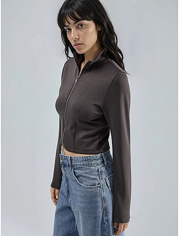 Veste en maille ajustée avec fermeture éclair busem