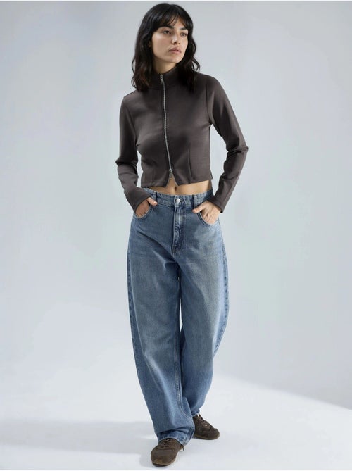 Veste en maille ajustée avec fermeture éclair busem - Kiabi Veste en maille ajustée avec fermeture éclair busem - Kiabi