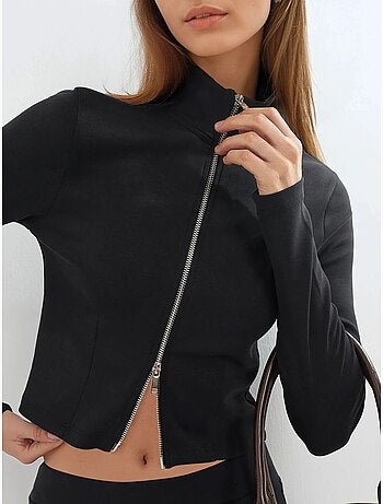Veste en maille ajustée avec fermeture éclair busem