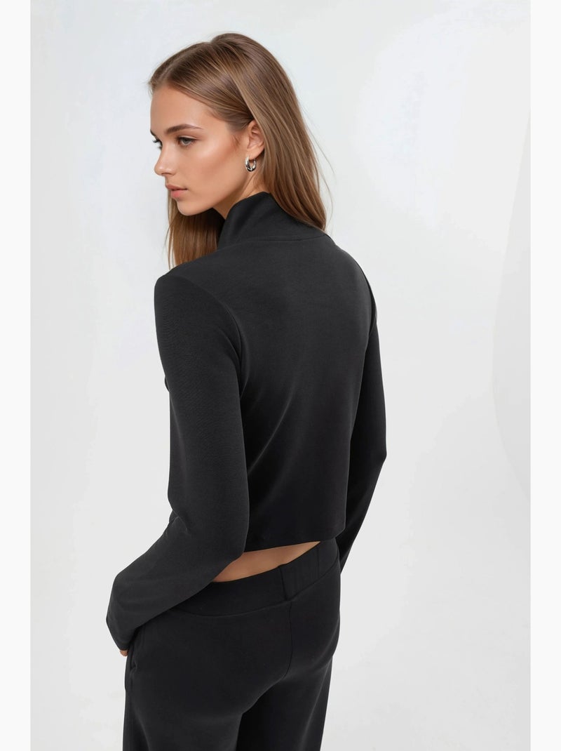 Veste en maille ajustée avec fermeture éclair busem Noir - Kiabi