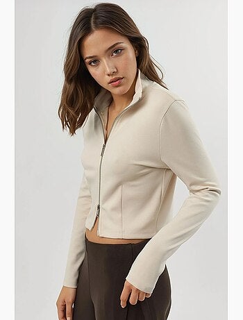 Veste en maille ajustée avec fermeture éclair busem