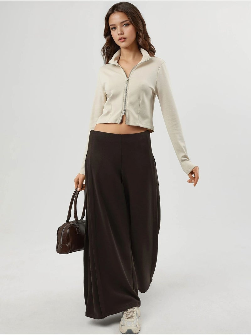 Veste en maille ajustée avec fermeture éclair busem Sable - Kiabi
