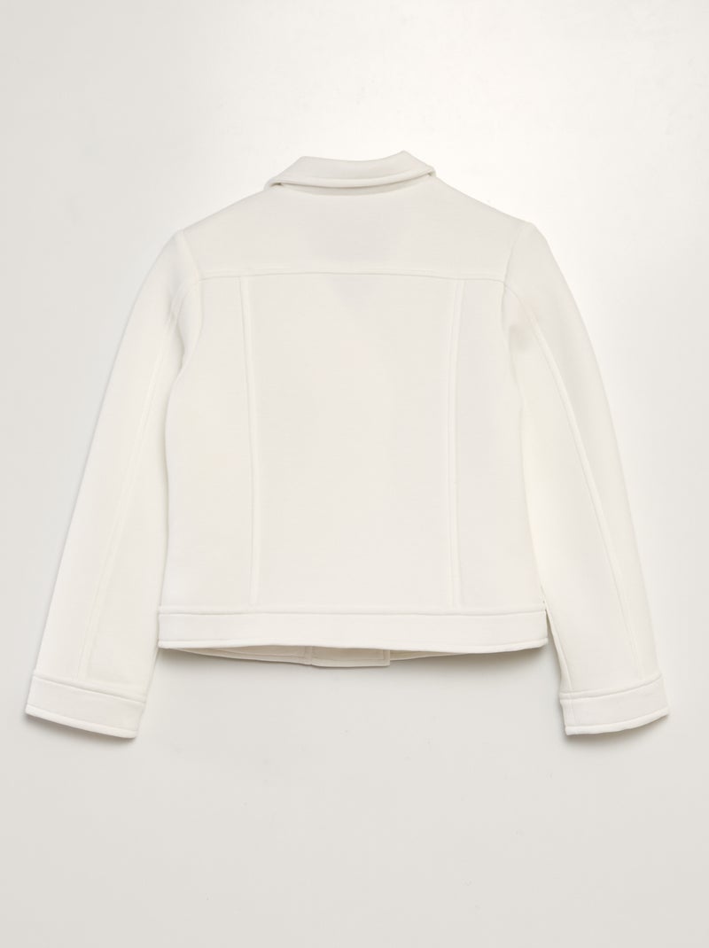 Veste en maille avec ouverture zippée asymétrique blanc - Kiabi