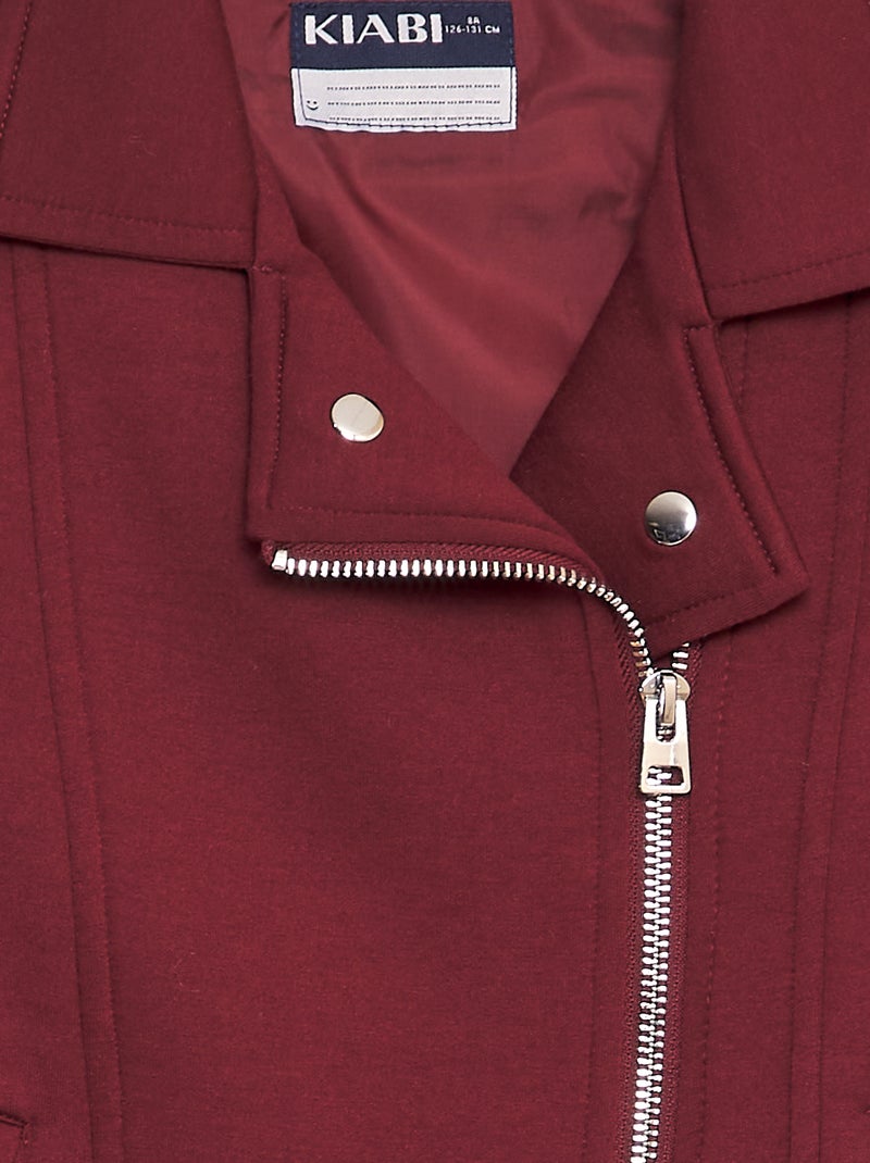 Veste en maille avec ouverture zippée asymétrique Bordeaux - Kiabi