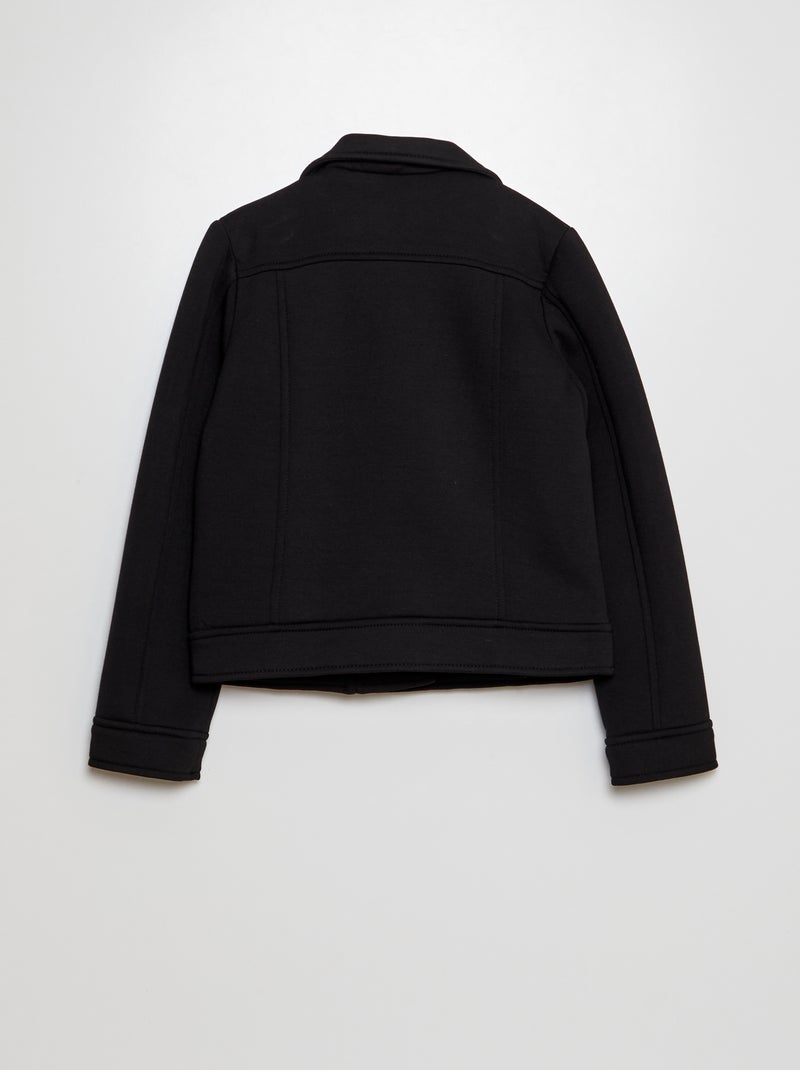 Veste en maille avec ouverture zippée asymétrique noir - Kiabi