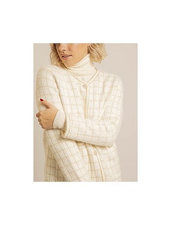 Veste en maille carreaux urvina