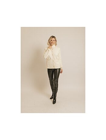 Veste en maille carreaux urvina