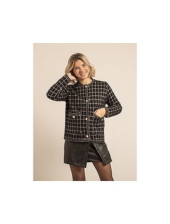 Veste en maille carreaux urvina