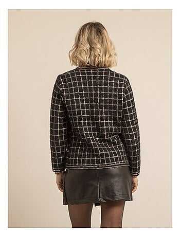 Veste en maille carreaux urvina