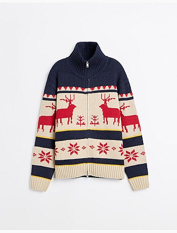 Veste en maille de noël, mo fashion