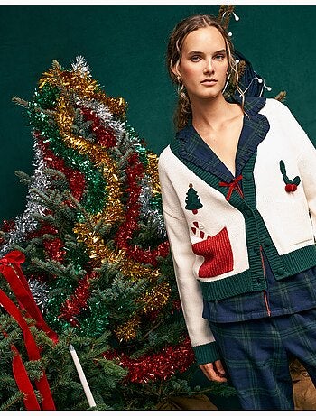 Veste en maille de noël, mo fashion