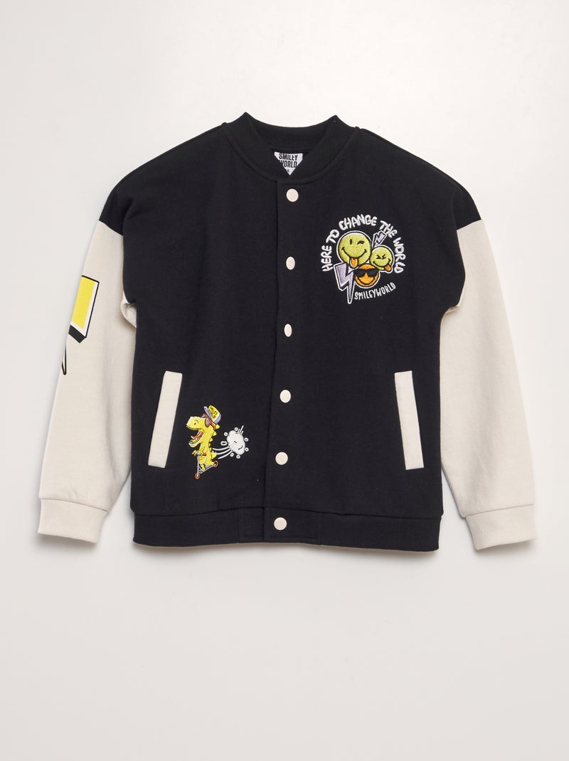 Veste en molleton 'SmileyWorld' Noir/beige - Kiabi