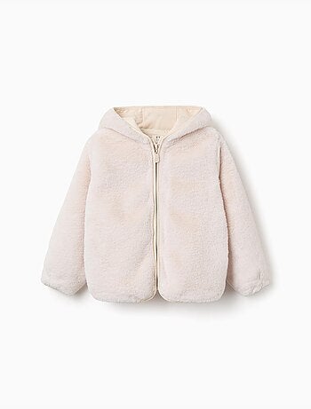 Veste en peluche à capuche et poches