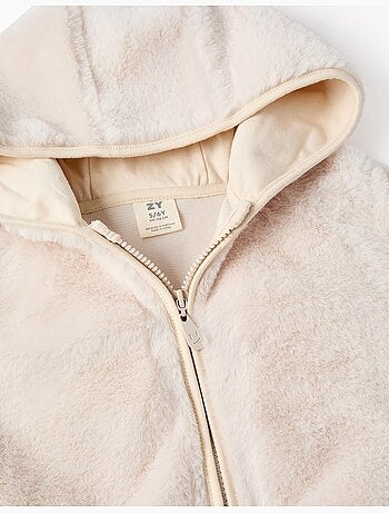 Veste en peluche à capuche et poches