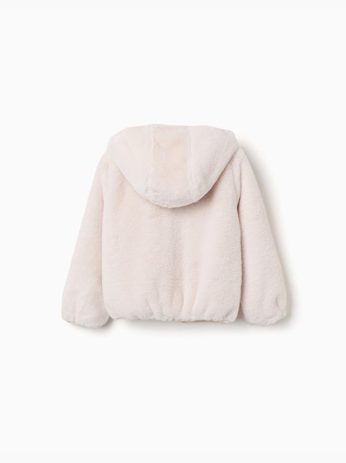 Veste en peluche à capuche et poches - Kiabi