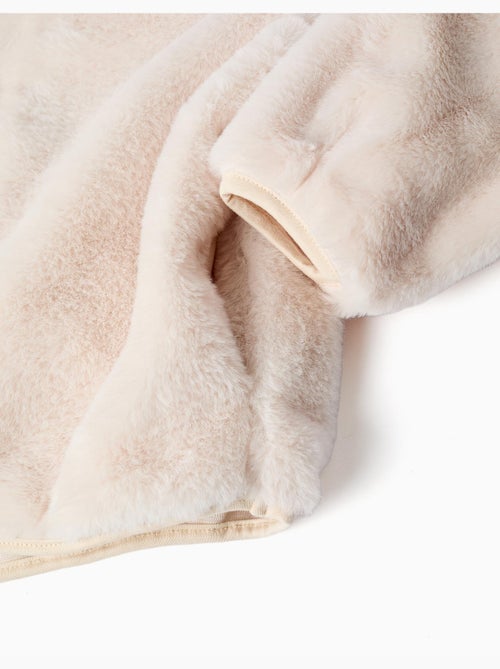 Veste en peluche à capuche et poches - Kiabi